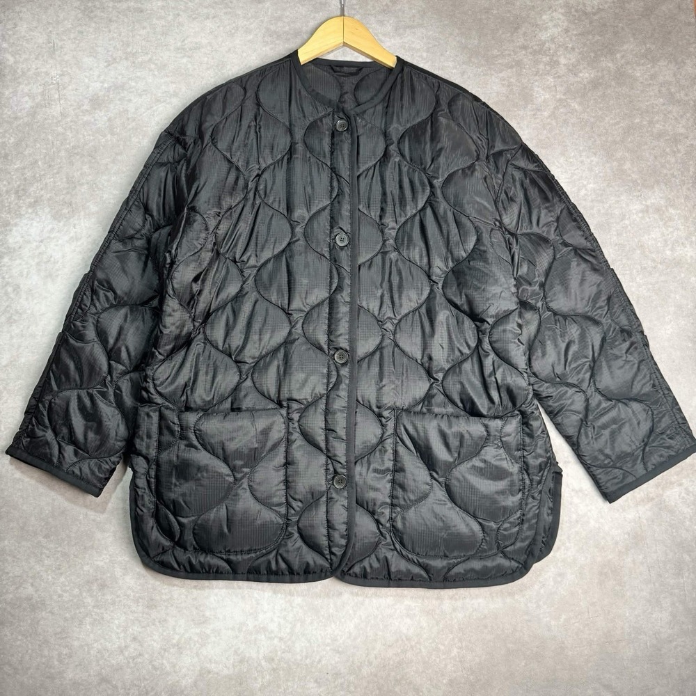 Babaton Jacket Womens MED Black Aritzia Quilted Oversized Lightweight Minimalist